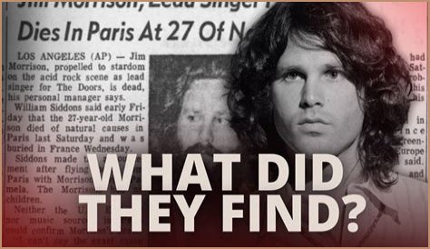 Jim Morrison's Death Photo Decoded